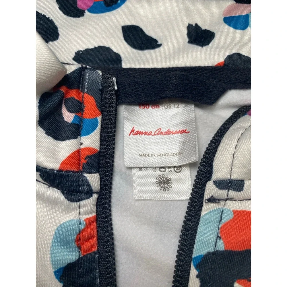 HANNA ANDERSSON Colorful Leopard Print Active Wear Jacket US 12 Athleisure